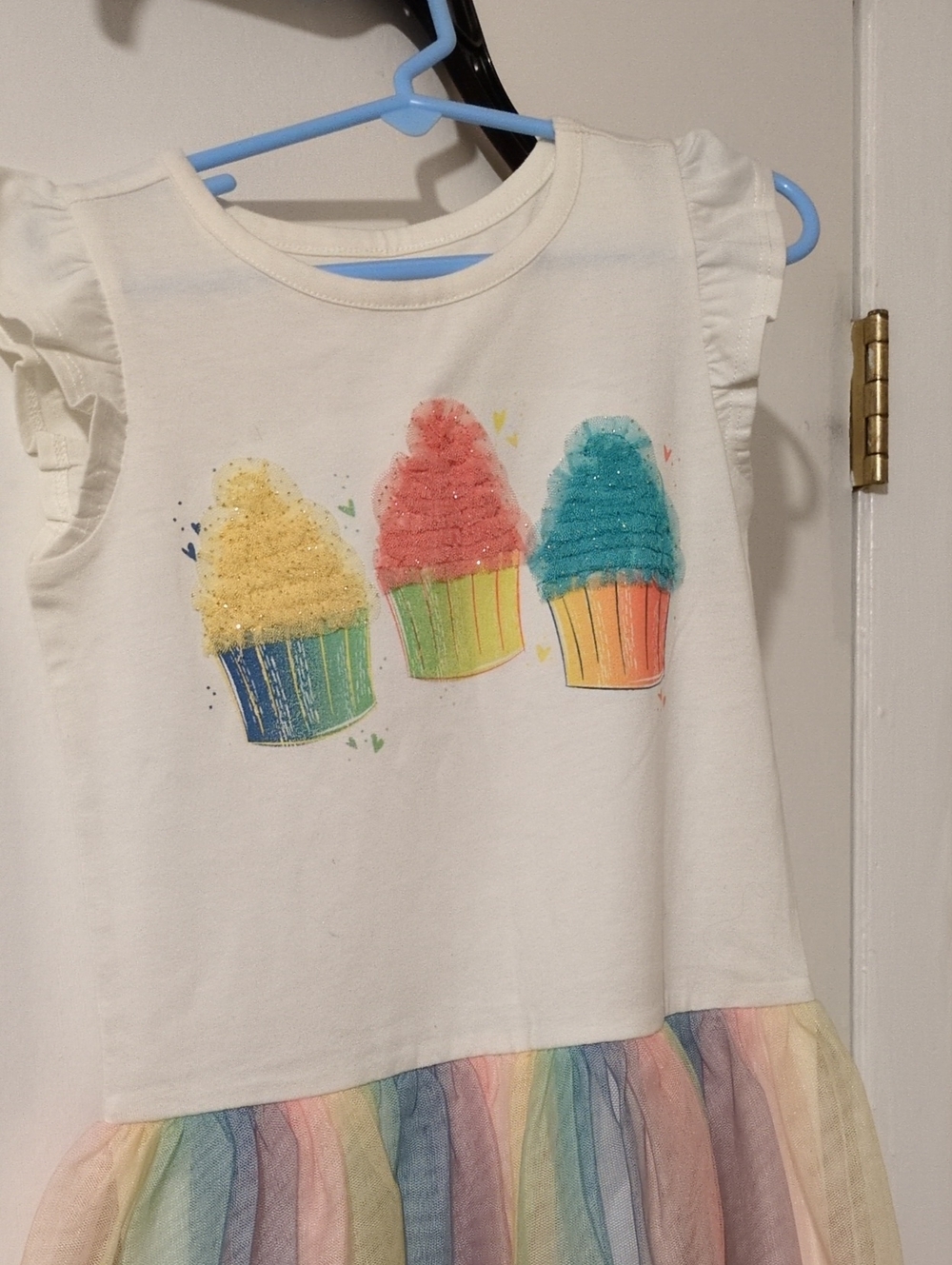 Epic Threads Girls Cream Rainbow Cupcake Dress Size 5